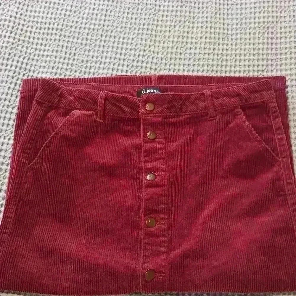 Vintage Girls Y2k Corduroy maroon cottagecore midi skirt